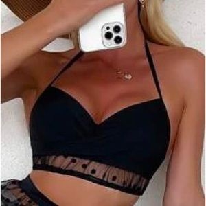 Lace and Mesh Bikini Top